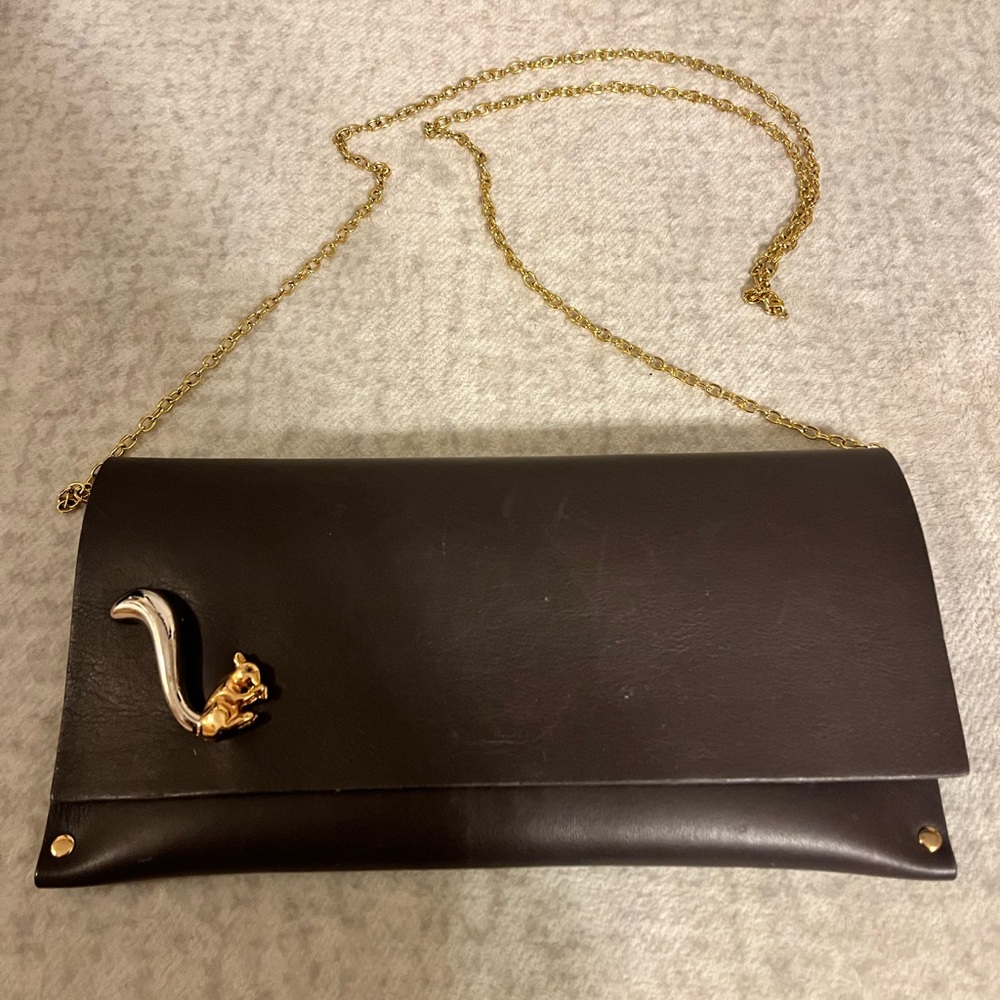 New Floyd Genuine Leather Clutch with squirrel design